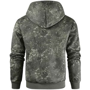 Men's Camouflage Print Hooded Sweatshirt Regular Fit Long Sleeve Casual Pullover with Front Pocket and <b>Stars</b> <b>Design</b> - Product Image 4