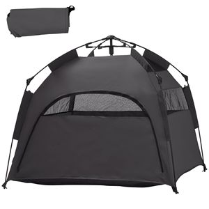 Tenda Pop-up per Cani di Taglia Extra Large e Grande, Cuccia per Animali Domestici Grigio Scuro con Borsa per il Trasporto, per Spiaggia, Giardino, Casa, Inverno - Product Image 1