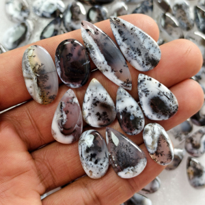 Natürlicher Dendriten-Achat Cabochon Edelstein-Set Lose Steine 10x10x3 28x11x3mm Durchschnittsgewicht 10 Karat - Product Image 1