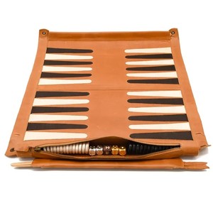 Leather Rolling up <b>Backgammon</b> Set Luxurious feel Leather Hand Gift Rolling up for Customized Wedding Gift - Product Image 4
