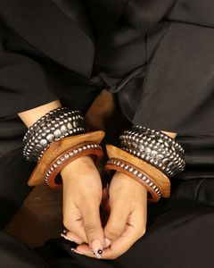 Vintage Wooden <b>Bangle</b> <b>Bracelet</b> for Women Boho Antique Daily Wear Party Festive Premium Finished Ethnic Fashion Jewelry Hand Cuff - Product Image 1