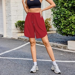 Shorts de sport pour femmes, yoga et course à pied, couleur unie, tie-dye, respirant, séchage rapide, polyester/coton écologique, coupe classique, décontracté - Product Image 3