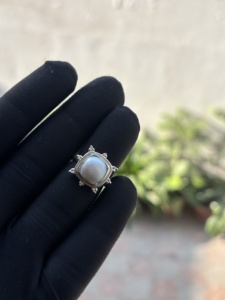 925 Stamped Ring Jewelry Handmade Ring Girls Fashion <b>Solid</b> 925 Sterling <b>Silver</b> Natural Pearl Gemstone Jewelry Sterling <b>Silver</b> - Product Image 4