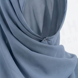 Women Solid Color Chiffon Hijab Breathable Daily Wear Islamic Scarf Shawl - Product Image 4