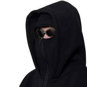 Hot Selling <b>Men's</b> <b>Black</b> Balaclava Pullover Hoodie Winter Streetwear Fashion Style Ninja-Mask <b>Fleece</b> 100% Cotton Breathable - Product Image 5