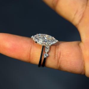 Bague en diamant de laboratoire de haute qualité, or massif 14 carats plaqué rhodium, bijoux romantiques pour femme, idéale pour les fiançailles, les mariages, les anniversaires - Product Image 4