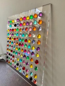 Handcrafted Colorful Resin Chain <b>Wall</b> Hanging Contemporary Geometric Decorative Accent for Luxury Interior Design - Product Image 1