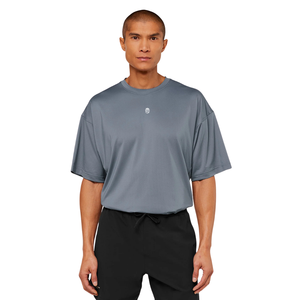 Camiseta Deportiva Táctica Extra Grande para Hombre, Transpirable, de Alto Rendimiento, Holgada, para Entrenamiento, Color Azul Hierro - Product Image 1