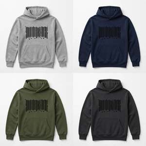 Sweat à capuche noir épais avec un design graphique glitch vert néon et rose vibrant et une capuche à cordon de serrage - Product Image 6