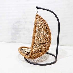 Trending PE Rattan Hanging Cat Nest Chair with White <b>Cushion</b> Pet Furniture for <b>Small</b> Cats Breathable Design All Seasons Use - Product Image 4
