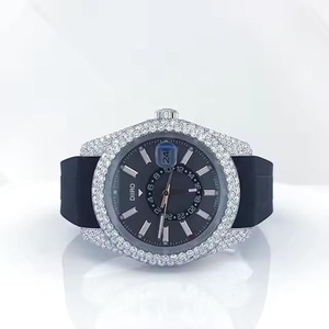 Reloj Mecánico de Lujo con Esfera Negra de Alta Calidad, Correa de Acero Inoxidable, Logotipo Personalizado, Diamante Moissanita, Regalo de Aniversario para Él - Product Image 1