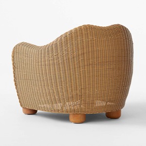 Canapé de jardin moderne en rotin PE une place avec coussin non imperméable, mobilier d'extérieur durable pour hôtels et appartements - Bana - Product Image 3