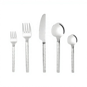 Minimalist Stainless Steel Flatware Set Hand Polished Dishwasher <b>Safe</b> <b>Knife</b> Fork Spoon Vintage Design Elegant Wedding Dining - Product Image 1
