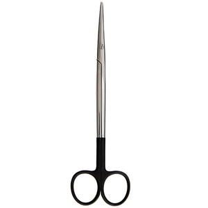 Tijeras supercortantes McIndoe / Metzenbaum de 7'' con borde serrado curvo, mango negro de acero inoxidable, por Metal Med - Product Image 5