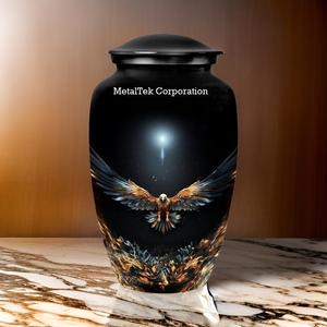 Urnes funéraires en métal style Aigle Volant Étoile Argentée pour cendres, pour hommes et femmes adultes, décoratives, fournitures funéraires, pots commémoratifs pour cendres - Product Image 3