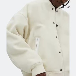 High Quality Leather Sleeves Varsity Jacket with Custom Logo Windproof Jacket for Men with OEM Service - Product Image 1