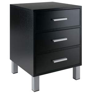 Cawlins Black Accent Table Mesita de noche elegante para la decoración de su hogar - Product Image 1