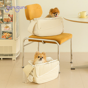 Dog Carrier Bag WAVE BAG Lightweight Dog <b>Cat</b> Pet Carrier Sling Bag Waterproof Vegan Leather Cotton Shoulder Travel Bag for Pets - Product Image 3