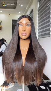 Perruque en cheveux humains vierges vietnamiens Remy, 100% soyeux, lisse, 30 pouces, longueur de mèches pour femmes noires, trame unique - Product Image 6