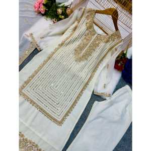 Hermosa ropa de fiesta para mujer Top Bottom Dupatta Set - Product Image 2