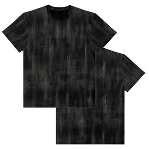 T-shirt en coton noir tie-dye pour homme, manches courtes, col rond, coupe classique, décontracté, tricoté, motif uni, respirant, respectueux de l'environnement - Product Image 6