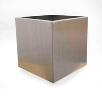 Bac à jardinage moderne en acier inoxydable, grand Pot de fleurs de grande taille, pour décorer votre jardin, en acier inoxydable