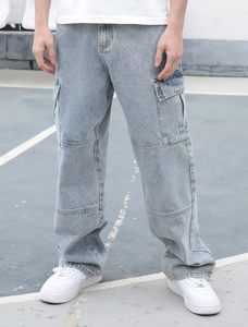 Pantalon Jean Baggy Homme Tendance Streetwear Délavé à l'Acide avec Logo Personnalisé – Vente en Gros - Product Image 5