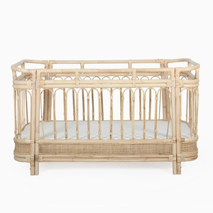 Cuna de madera a precio económico en oferta, cunas de madera y ratán para bebés y niños pequeños. - Product Image 2