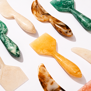 Elegant Resin Cheese & Dessert Knife Handmade Acrylic Marble Texture Aqua Swirl Kitchen Tool for Home Hotel & Gift Sets - Product Image 1