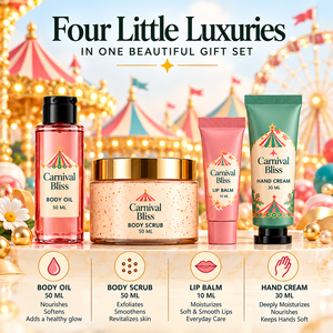 OEM/ODM Body Care Set of 4 Body <b>Oil</b> Scrub Hand Cream Lip Balm Gift Box Holiday Skincare Kit Customizable Fragrance and Packing - Product Image 3