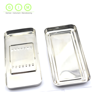 ถาดใส่เครื่องมือผ่าตัดสแตนเลส ได้รับการรับรองมาตรฐาน ISO13485 ที่ใส่เครื่องมือแพทย์รูปทรงสี่เหลี่ยมผืนผ้า อุปกรณ์ยึดเครื่องมือผ่าตัด - Product Image 5