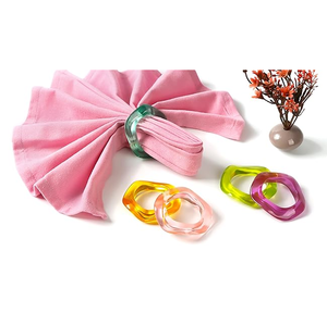 Anneau de serviette en résine moulée à prix incroyable pour mariage, fête, dîner, table, artisanat multicolore, décoration quotidienne et de fête - Product Image 1