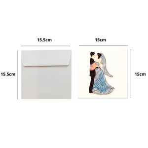 Carte de vœux 3D faite à la main en papier vietnamien, motif baiser de mariés personnalisé, par le fabricant Quilling Card - Product Image 2