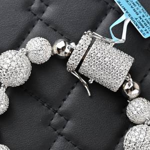 Pulsera Unisex de Plata de Ley 925 con Moissanita VVS Color D, Engaste de Garra Chapado en Oro, Diseño Bola de Discoteca, 16mm, Pasa Prueba de Diamante - Product Image 2