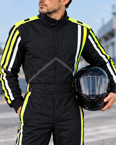 Men's Black Yellow Reflective Full Sleeve <b>Waterproof</b> Quick Dry Windproof Polyester/Nylon Motorcycle Racing Jacket <b>All</b> Seasons - Product Image 3