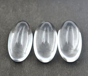 Venta al por Mayor de Gemas de Cuarzo Cristalino Natural Transparente en Forma Ovalada con Reverso Plano para la Fabricación de Joyas - Product Image 3