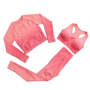 Yoga Set <b>Women</b> Fitness Workout Suit 3 Pieces Gym Suit Sport <b>Leggings</b> Crop Top fitness sets - Product Image 1