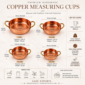 Handmade Pure Copper <b>Measuring</b> Cups Set Wooden Handle Kitchen <b>Measuring</b> Scoop Baking Coffee Tea Tools OEM ODM Manufacturer - Product Image 6