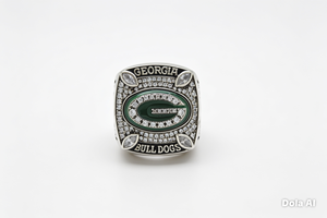 Bague de championnat personnalisée - Bague de championnat sportive Bulldogs personnalisée avec pierres CZ - Product Image 1