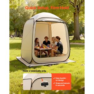 Tenda Parasole 6 x 6 piedi, Copertura in Tessuto Oxford 300D con Rivestimento Argentato per Protezione Solare, Telo Ombreggiante - Product Image 5
