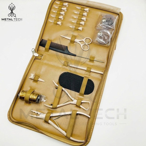 Servicio OEM ODM: Kit de herramientas para extensiones de cabello con estuche de crema, que incluye alicates chapados en oro, tijeras, peine de cola y aguja de bucle para tirar de hilos - Product Image 2