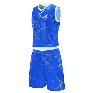 Ensemble de maillot et short de basketball pour hommes de haute qualité, respirant, en polyester, uniformes en maille, grandes tailles, couleur personnalisée imprimée - Product Image 3