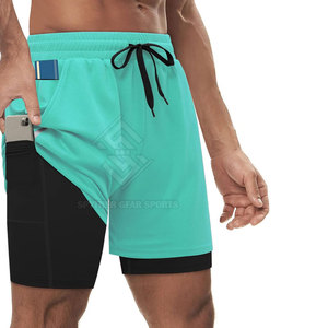 Latest Design Double <b>Layer</b> Shorts Wholesale Unique Style Men Solid Casual <b>Mid</b> Lightweight Quick Dry Breathable Eco-Friendly 2026 - Product Image 2