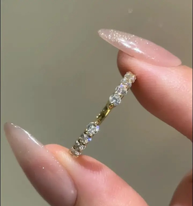 925 Sterling Silver Classic <b>Open</b> Wedding Band 0.7 Carat Round Cut Moissanite <b>Ring</b> in Yellow White Gold Plated Women's RingLuxe - Product Image 6