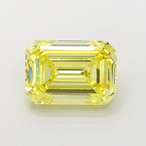 Vivid Emerald Cut Fancy Yellow Lab Grown Diamond CVD Certified Loose Gemstone Sparkling Luxury Investment For Fine Jewelry Art - Product Image 1