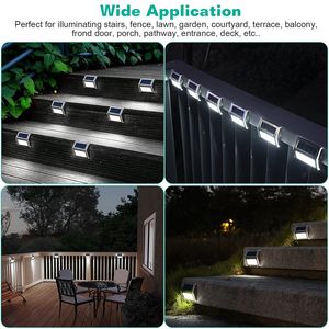Paquete de 6 Lámparas Solares LED de Acero Inoxidable para Exteriores, Lámpara de Cerca para Jardín, Patio Trasero, Escaleras, Paredes, Caminos - Product Image 6