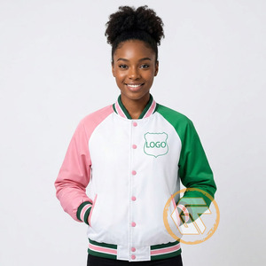 Customized Alpha | Kapa Cotton Fleece Embroidered Varsity Jacket Sorority High Quality Breathable Quick Dry Zipper Women Jackets - Product Image 2