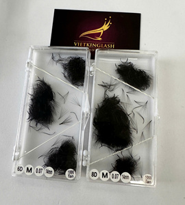 ขนตา5D 6D แบบช่อช่อ0.10มม. ต่อขนตาปลอมแต่ละช่อเพิ่มความหนาได้ด้วยความร้อน - Product Image 1