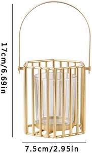 Porte-bougie en fil de fer pour décoration de table, support à bougie décoratif en métal pour centres de table de Noël et de mariage - Product Image 3