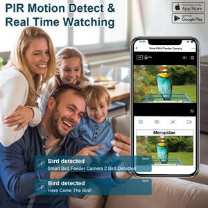 1080P HD AI Bird Feeder <b>Camera</b> <b>Solar</b> Powered with PIR Motion Auto Capture Video Cloud Card Storage WiFi Connectivity - Product Image 5